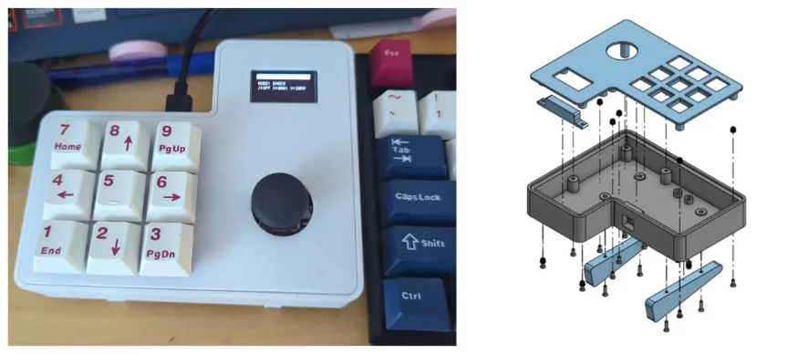 MacroPad CAD Render / Final Assembly Photo